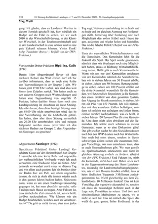 10. LTG-Sitzung am 17. Dezember 2009