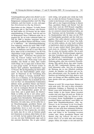 10. LTG-Sitzung am 17. Dezember 2009