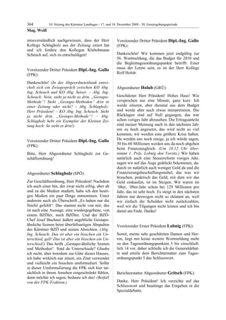 10. LTG-Sitzung am 17. Dezember 2009