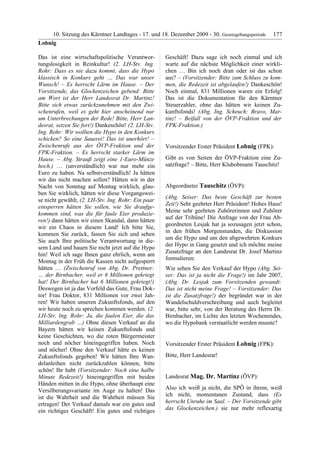 10. LTG-Sitzung am 17. Dezember 2009