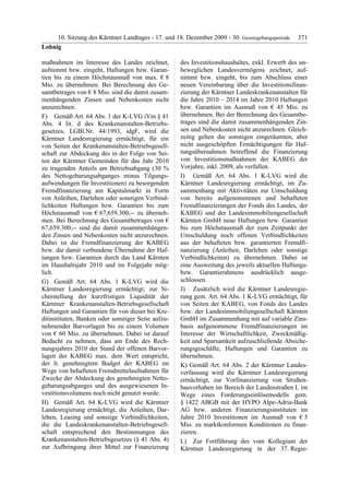 10. LTG-Sitzung am 17. Dezember 2009