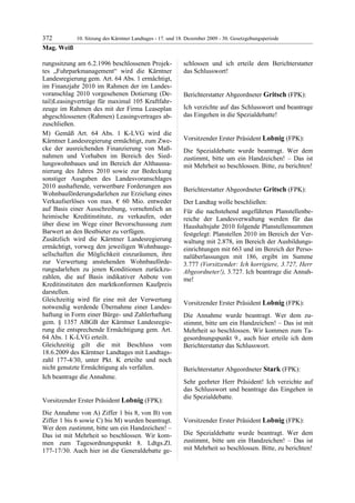 10. LTG-Sitzung am 17. Dezember 2009