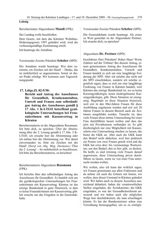 10. LTG-Sitzung am 17. Dezember 2009