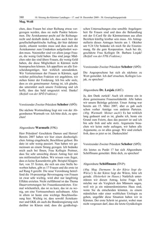 10. LTG-Sitzung am 17. Dezember 2009