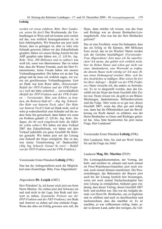 10. LTG-Sitzung am 17. Dezember 2009