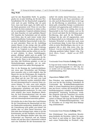 10. LTG-Sitzung am 17. Dezember 2009