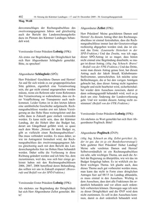 10. LTG-Sitzung am 17. Dezember 2009