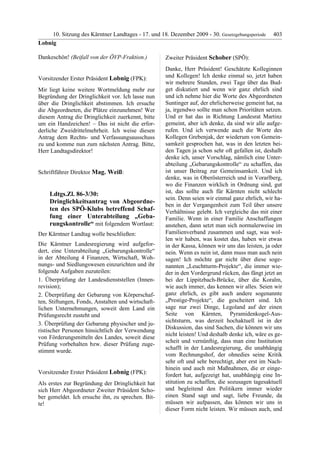 10. LTG-Sitzung am 17. Dezember 2009