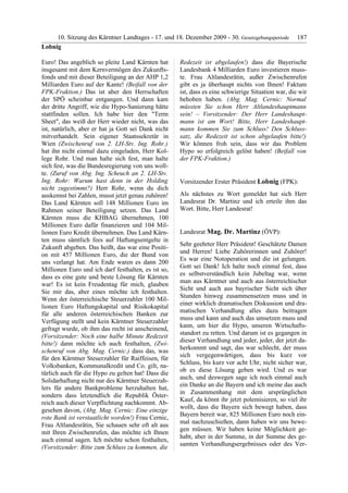 10. LTG-Sitzung am 17. Dezember 2009