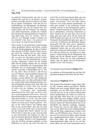 10. LTG-Sitzung am 17. Dezember 2009