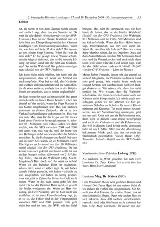 10. LTG-Sitzung am 17. Dezember 2009