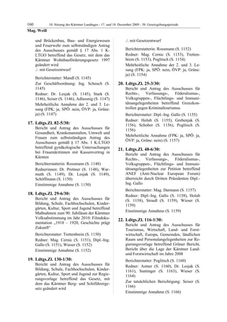 10. LTG-Sitzung am 17. Dezember 2009