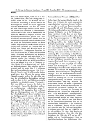 10. LTG-Sitzung am 17. Dezember 2009