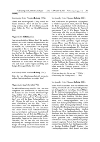 10. LTG-Sitzung am 17. Dezember 2009