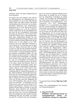 10. LTG-Sitzung am 17. Dezember 2009