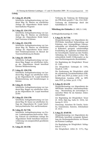 10. LTG-Sitzung am 17. Dezember 2009