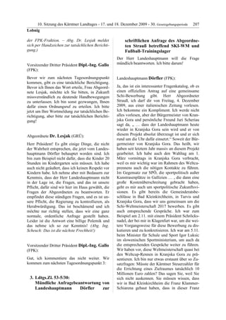 10. LTG-Sitzung am 17. Dezember 2009