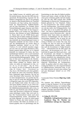 10. LTG-Sitzung am 17. Dezember 2009