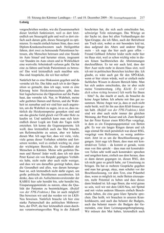 10. LTG-Sitzung am 17. Dezember 2009