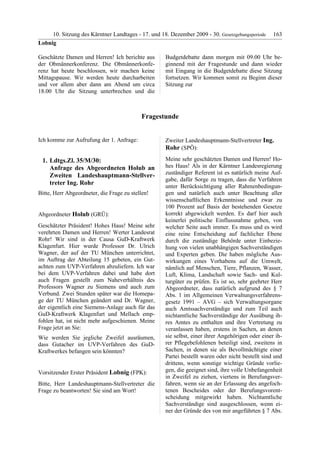 10. LTG-Sitzung am 17. Dezember 2009