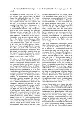 10. LTG-Sitzung am 17. Dezember 2009