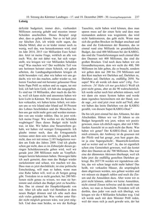 10. LTG-Sitzung am 17. Dezember 2009