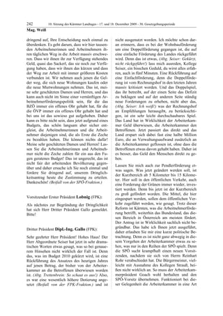 10. LTG-Sitzung am 17. Dezember 2009