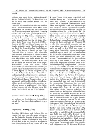 10. LTG-Sitzung am 17. Dezember 2009