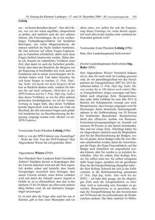 10. LTG-Sitzung am 17. Dezember 2009