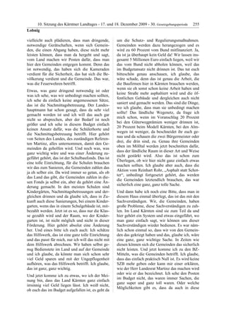 10. LTG-Sitzung am 17. Dezember 2009