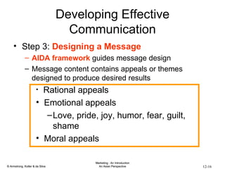 Developing Effective Communication <ul><li>Step 3:  Designing a Message </li></ul><ul><ul><li>AIDA framework  guides messa...