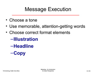 Message Execution <ul><li>Choose a tone </li></ul><ul><li>Use memorable, attention-getting words </li></ul><ul><li>Choose ...