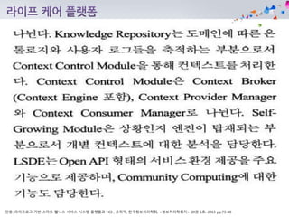 인용: 라이프로그 기반 스마트 웰니스 서비스 시스템 플랫폼과 HCI , 조위덕, 한국정보처리학회, <정보처리학회지> 20권 1호. 2013 pp.73-80
 