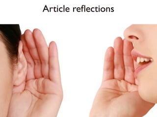 Article reﬂections
 