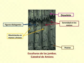 Doselete

                      Serenidad en los
Figuras dialogantes       rostros



    Movimiento en
    manos y brazos



                        Peanas
 