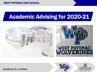 Academic Advising for 2020-21
excellence is a tradition
WEST POTOMAC HIGH SCHOOL
 
