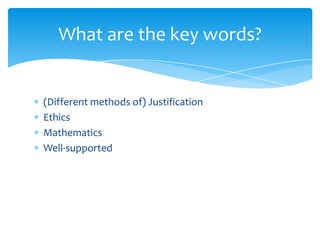 Ethics Definition Math 10. ethics and mathematics | PPTX