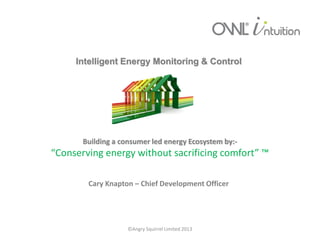 Building a consumer led energy Ecosystem by:-
“Conserving energy without sacrificing comfort” ™
©Angry Squirrel Limited 2013
Cary Knapton – Chief Development Officer
Intelligent Energy Monitoring & Control
 