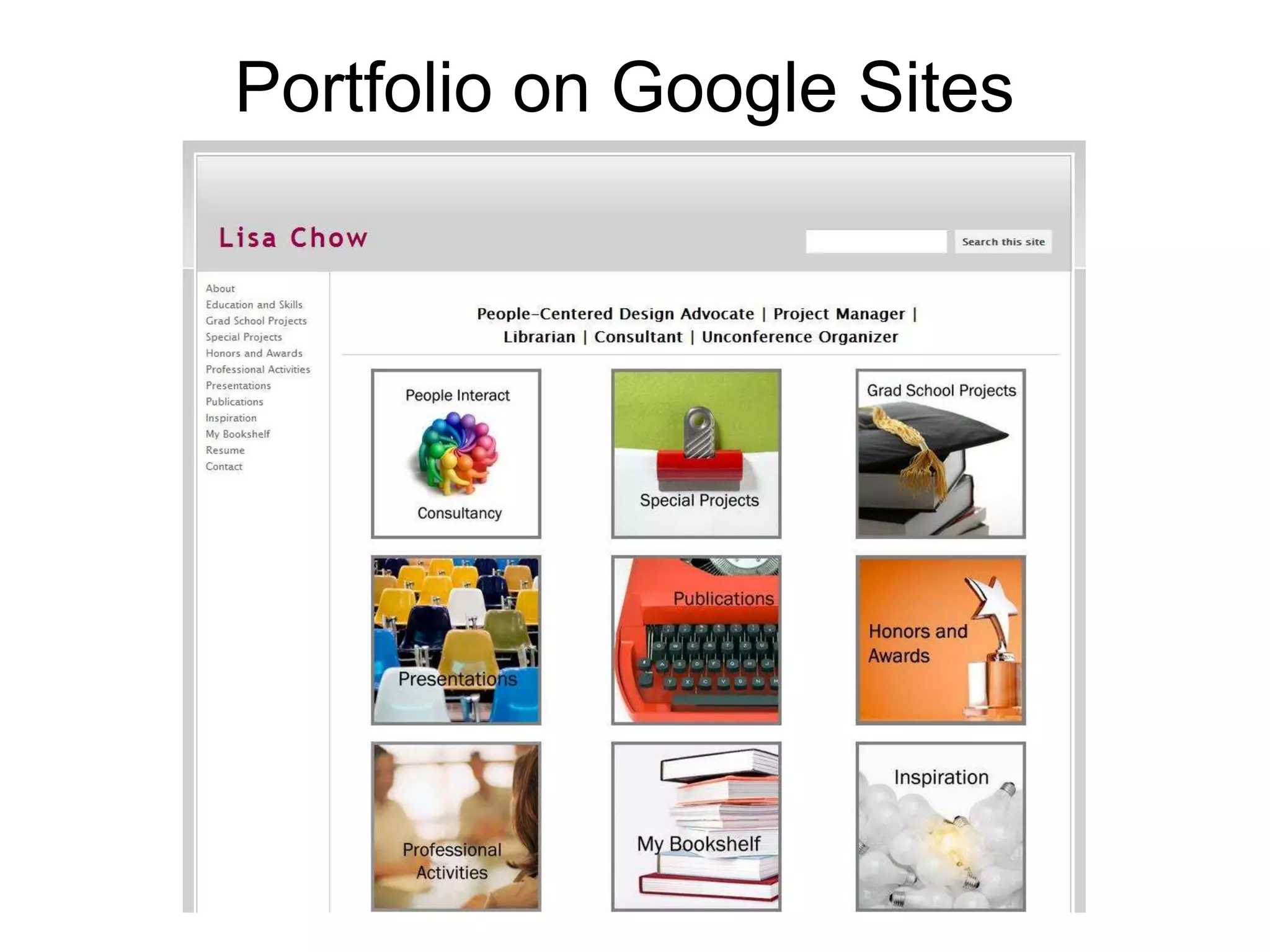 Portfolio on Google Sites

 