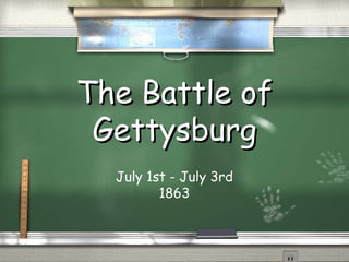 The Battle of
Gettysburg
July 1st - July 3rd
1863

 
