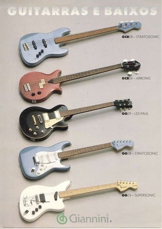 Catálogo Giannini Guitarras e Baixos 1980 (Linha GG)