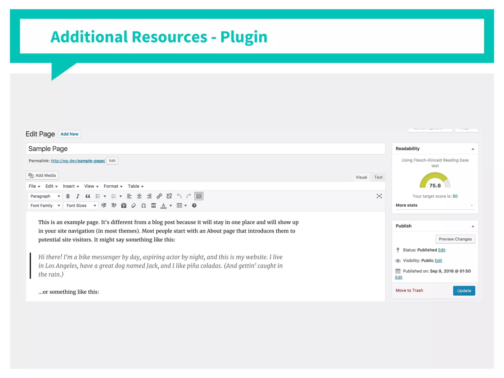 Additional Resources - Plugin
 