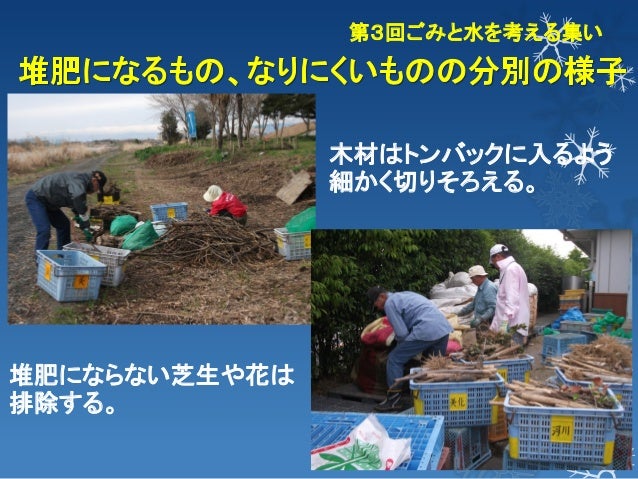 庄内川枇杷島地区堆肥化の取り組み 第3回ごみと水を考える集い