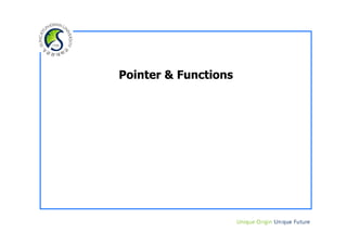 Pointer & Functions
 