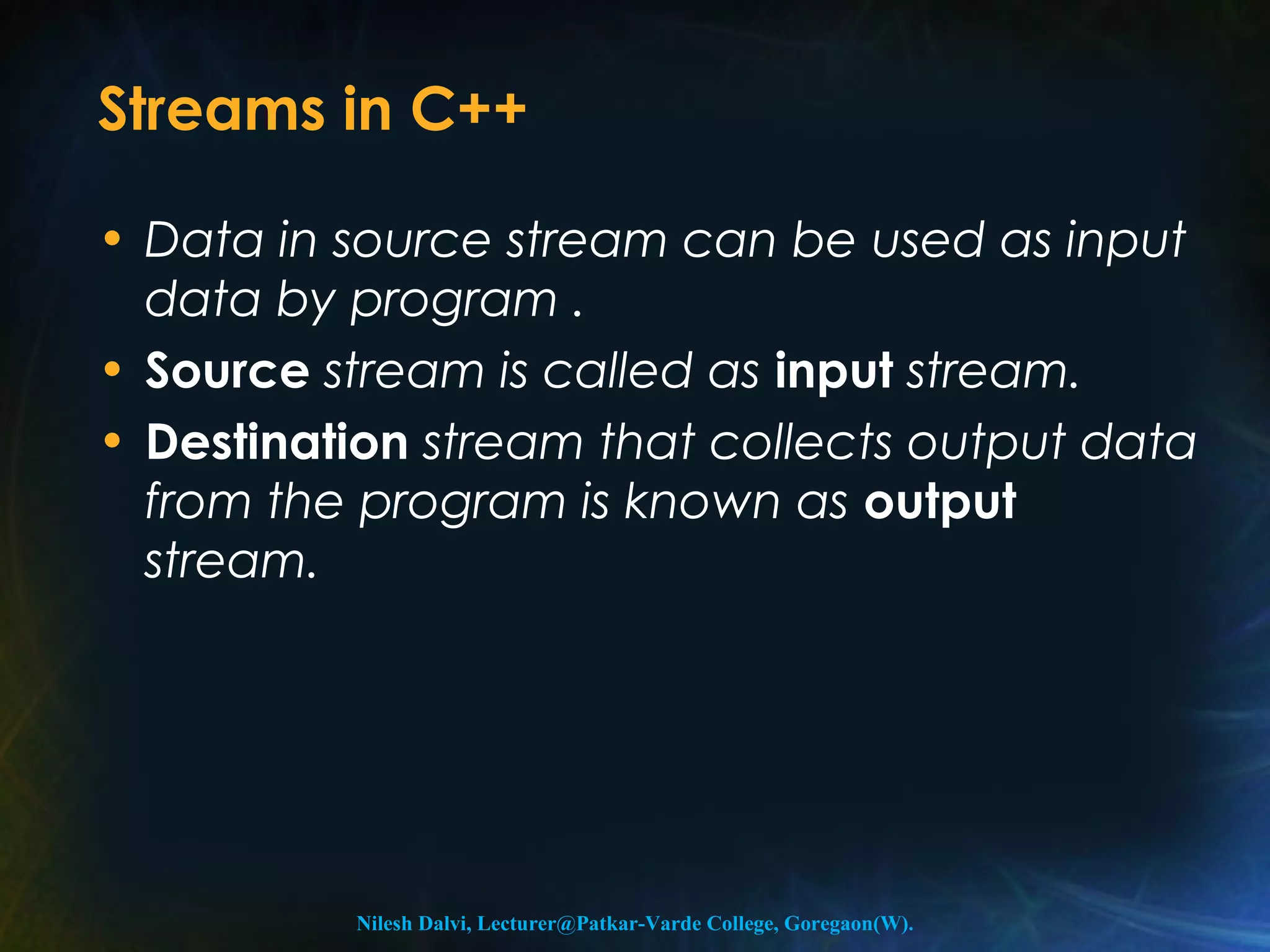 Input and output in C++ | PPT