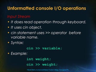 Input and output in C++ | PPT