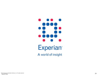 24©2014 Experian Information Solutions, Inc. All rights reserved.
Experian Public.
 