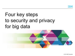 © 2014 IBM Corporation 
Four key steps to security and privacy for big data  