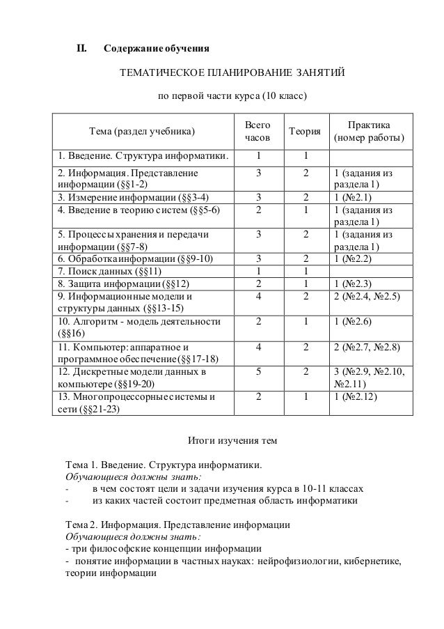 тесты по информатике 10-11 класс семакин.хеннер