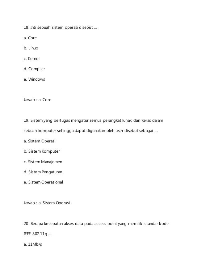 Inti Dari Sebuah Sistem Operasi Disebut Coba Sebutkan